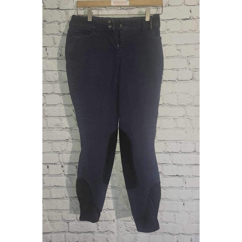 Noble Equestrian Dark Denim With Suede Riding Pant 26R